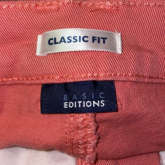 Basic Editions Classic Fit Straight Jeans Women's Size 8 Coral Mid Rise 5-Pocket - Picture 4 of 6